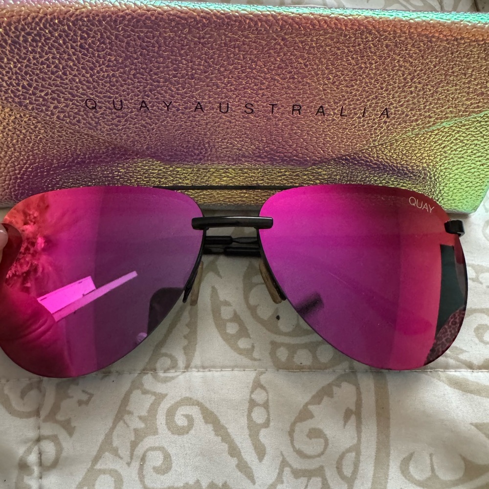 Quay Australia Pink Mirrored Sunglasses